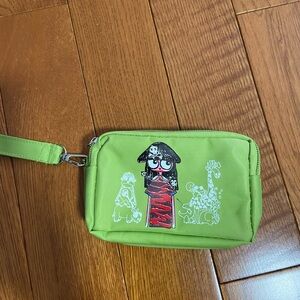 Marc Jacobs Green Wristlet with Graphic Design